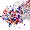 Dyed 8/0 Loose Round Glass Seed Beads SEED-L001-01-1