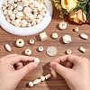 350Pcs 11 Styles Natural Wood Beads WOOD-PA0001-43-3