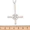 Christian Upside Down Cross & Star Alloy Pendant Pendant Twisted Chain Necklaces for Women LS-NJEW-NH0001-03P-5