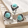 Synthetic Turquoise Adjustable Rings G-P560-03AS-19-1