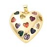 Brass Micro Pave Cubic Zirconia Pendants X-KK-D325-30G-1