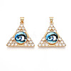 Brass Micro Pave Clear Cubic Zirconia Pendants for Women KK-T070-90A-06-1