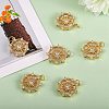 5Pcs Brass Micro Pave clear Cubic Zirconia Pendants ZIRC-SZ0002-56-3