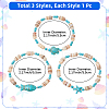 3Pcs Natural Freshwater Shell Beaded Stretch Bracelets BJEW-PA0001-06-2