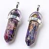 Synthetic Regalite/Imperial Jasper/Sea Sediment Jasper Pointed Pendants G-I203-E-02S-2