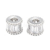 Brass Micro Pave Clear Cubic Zirconia Beads ZIRC-L101-08P-1