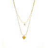 304 Stainless Steel Micro Pave Cubic Zirconia Double Layer Necklaces NJEW-OY002-46G-1