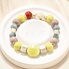 Handmade Porcelain Beads & Synthetic Howlite Beads Stretch Bracelets for Women BJEW-D307-01F-4