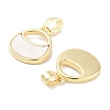 Brass Pave Natural Shell Bag Shape Charms KK-C051-17G-2