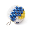 Glass Seed Beaded Volleyball Pendants PALLOY-MZ00535-4