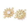 Brass Micro Pave Clear Cubic Zirconia Connector Charms CU-CBA4579-05G-D-3