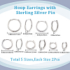5 Pair 5 Styles Brass Hoop Earrings EJEW-BBC0001-90-2