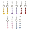 Natural Mixed Gemstone Dangle Earrings EJEW-JE05345-1