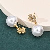 Brass Micro Pave Clear Cubic Zirconia Dangle Stud Earrings EJEW-Z164-31G-3