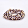 Half Rainbow Plated Faceted Rondelle Electroplate Glass Beads Strands GLAA-A024D-HR06-2