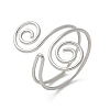 304 Stainless Steel Round Wrap Open Cuff Rings for Women Men RJEW-Z071-02A-P-4