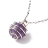 Natural Gemstone Cage Pendant Necklace with 304 Stainless Steel Cable Chains for Women X-NJEW-JN03905-01-5
