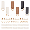 WADORN 6 Sets 3 Style Alloy D Ring Clasps with PU Leather Tab FIND-WR0008-39-1