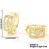 Shiny Hollow Geometric Brass Rhinestone Hoop Earrings Fashion Jewelry KS4813-1-1