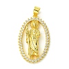Brass Micro Pave Clear Cubic Zirconia Pendants KK-H472-42A-G-1