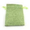 Polyester Imitation Burlap Packing Pouches Drawstring Bags X-ABAG-R005-18x13-02-1