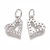 Brass Micro Pave Cubic Zirconia Charms ZIRC-F111-19P-2
