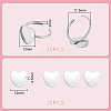 Unicraftale DIY Blank Heart Cuff Ring Making Kit FIND-UN0002-92-3