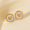 304 Stainless Steel Heart Stud Earrings OA9161-2-1