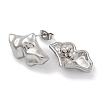 Non-Tarnish Leaf Ion Plating(IP) 304 Stainless Steel Stud Earrings EJEW-H013-32P-2