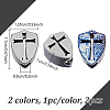 2Pcs 2 Colors Titanium Alloy Knife Beads for Lanyard Pendant FIND-NB0007-09-2