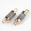 Electroplate Natural Labradorite Links connectors G-S344-01E-2