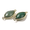 Natural Green Aventurine Faceted Connector Charms G-K347-03G-17-2