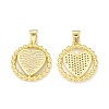 Rack Plating Brass Micro Pave Cubic Zirconia Pendants KK-C011-66G-1