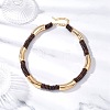 12MM Two Tone Acrylic & CCB Plastic & Coconut Curved Tube Beaded Necklaces for Women NJEW-JN05373-02-1