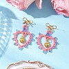 Glass Seed Beads Dangle Stud Earrings EJEW-MZ00396-05-1