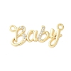 Brass Micro Pave Clear Cubic Zirconia Links KK-D357-03E-G-1