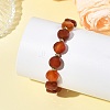 Natural Agate(Dyed & Heated) Round Beaded Bracelets for Women BJEW-JB14153-1