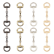 SUPERFINDINGS 8Pcs 4 Colors Alloy D Ring Snaffle Bit Buckles FIND-FH0008-51