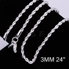 Brass Rope Chain Necklaces NJEW-BB10880-24