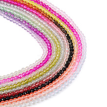  10 Strands 10 Colors Transparent Gradient Color Glass Beads Strands GLAA-TA0001-56