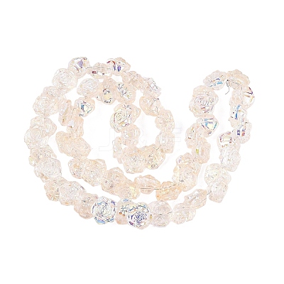 Electroplate Transparent Glass Beads Strands EGLA-N056-02A-01-1