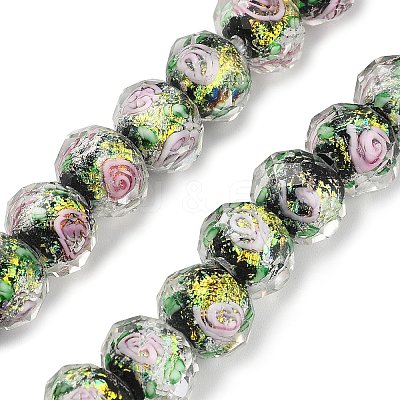 Handmade Foil Lampwork Beads Strands FOIL-S136-001A-1