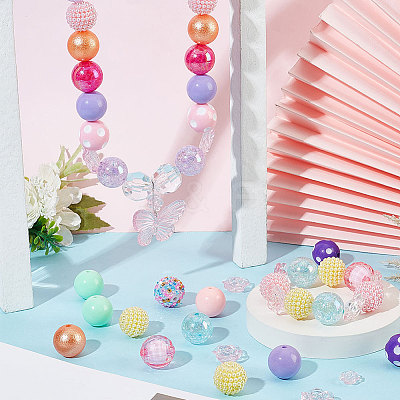 17 Style Mixed Style Acrylic & Resin Beads Sets OACR-PH0004-03-1