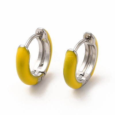 Enamel Hoop Earrings EJEW-G344-02P-1