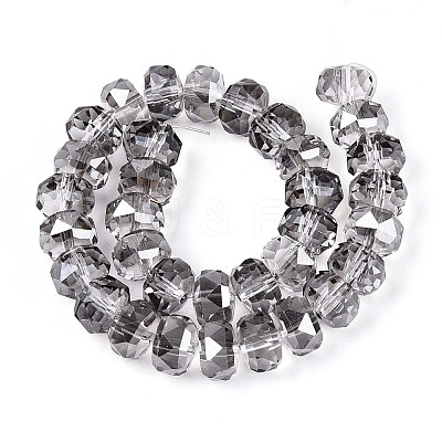 Electroplate Transparent Glass Beads Strands EGLA-N022-04A-D02-1
