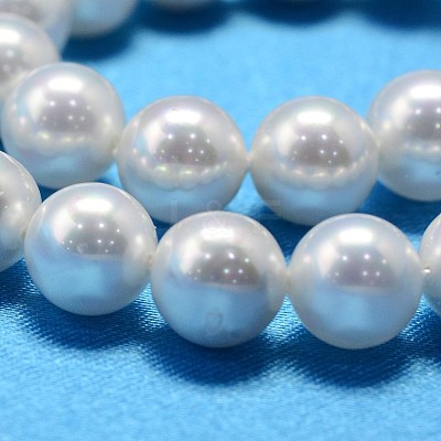 AB Color Plated Shell Pearl Round Bead Strands BSHE-L011-12mm-C001-1