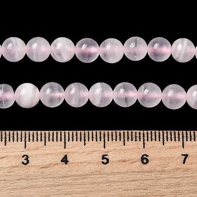 Natural Pink Calcite Beads Strands G-Z103-A01-6mm-1