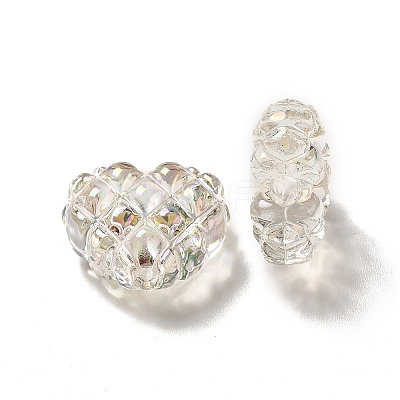 Transparent Acrylic Waffle Beads OACR-E016-01D-1