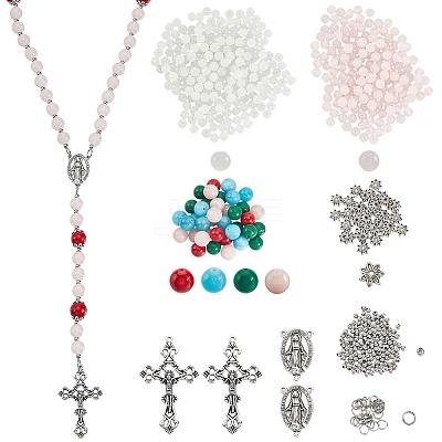 DIY Rosary Bead Necklaces Making Kits DIY-SC0031-47-1