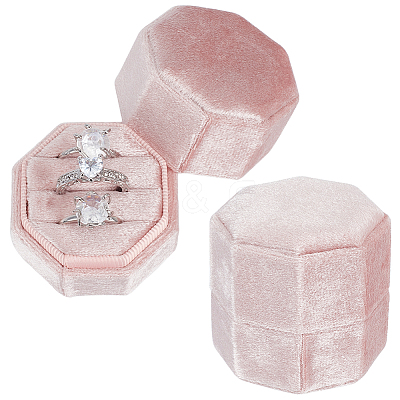 3-Slot Octagon Velvet Rings Storage Boxes CON-WH0099-13B-1